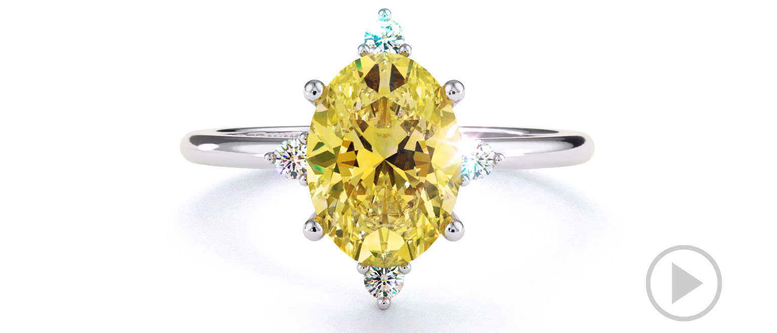 Southerland Sparkle Star Yellow Lab Grown Diamond Engagement Ring White Gold top video