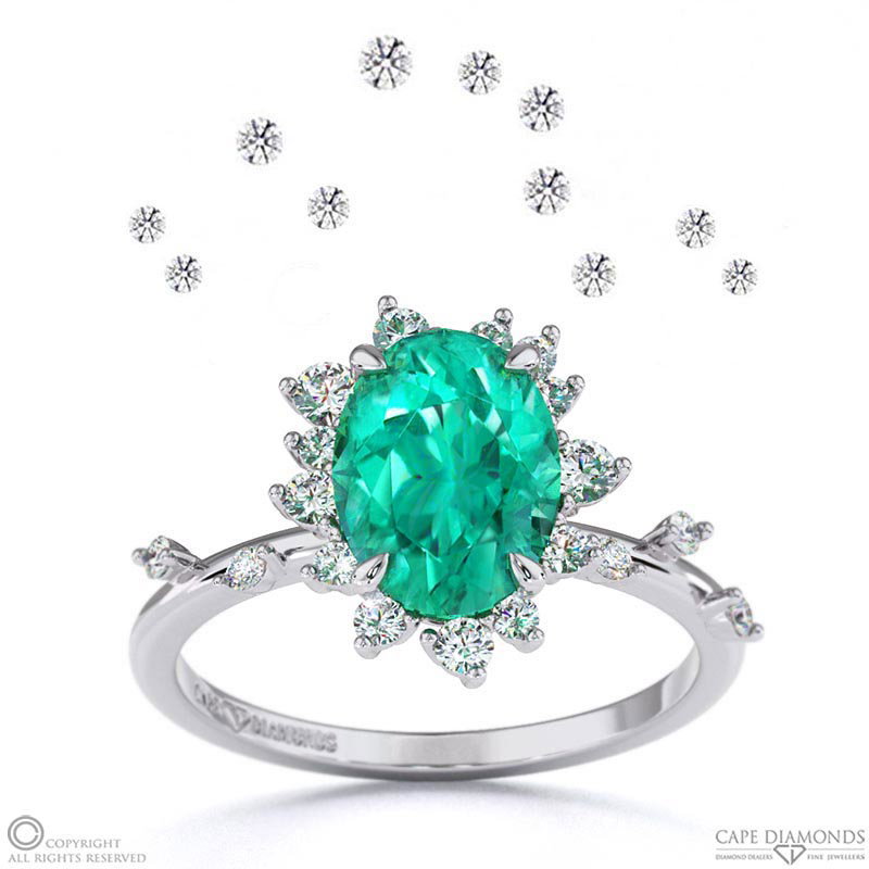 Karoo Stars Tourmaline Engagement Ring White Gold