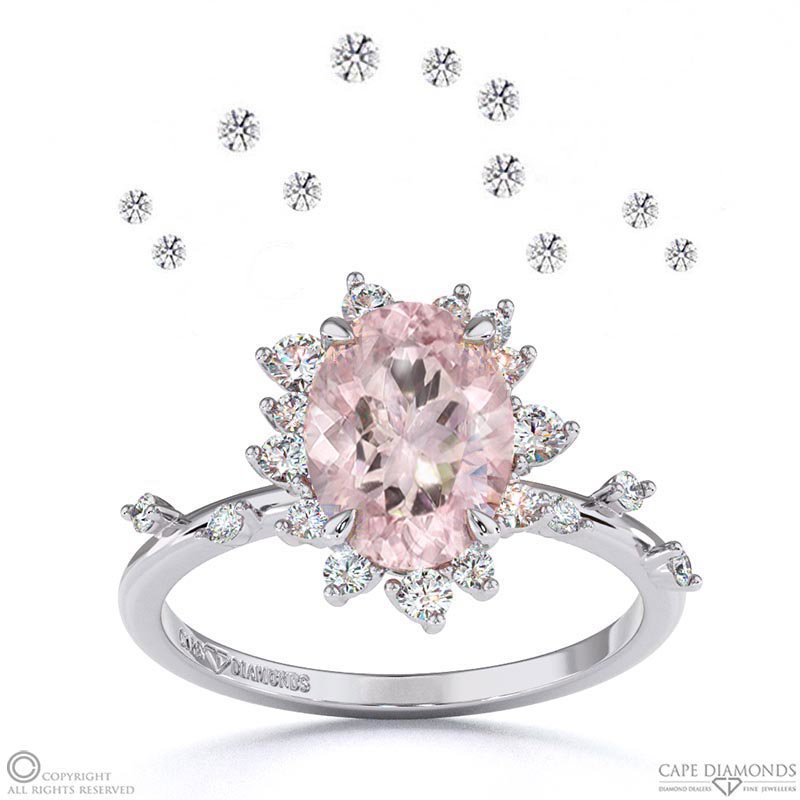 Karoo Stars Morganite Engagement Ring White Gold