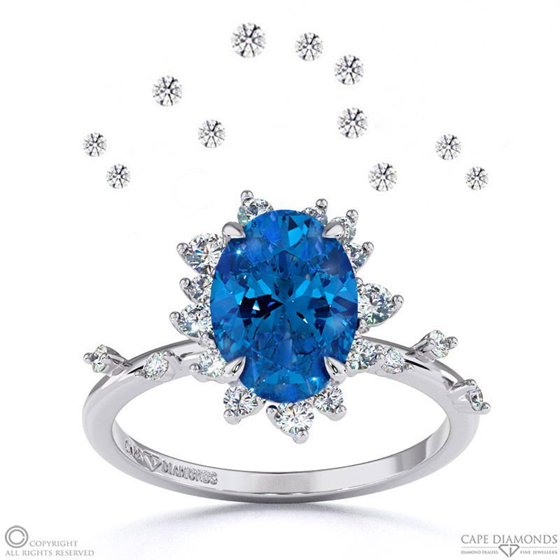 Karoo Stars Sapphire Engagement Ring White Gold