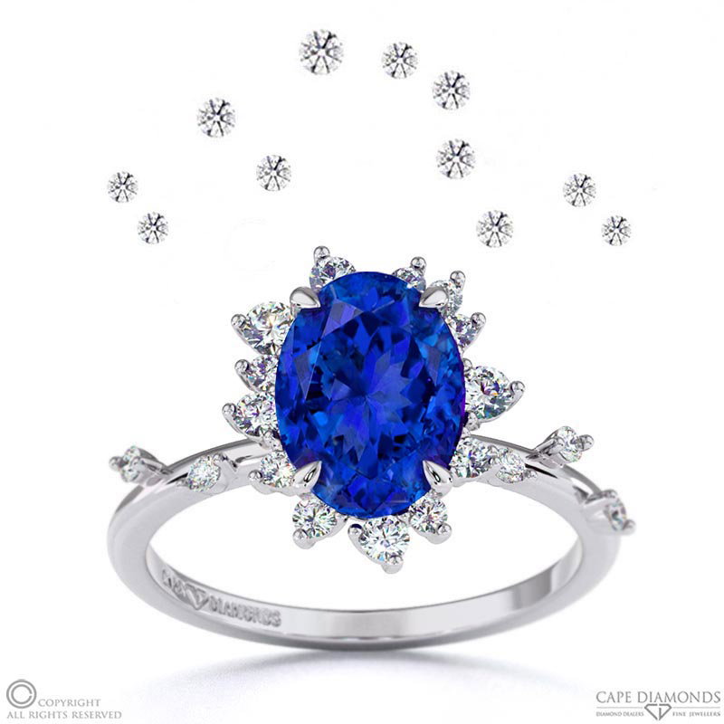 Karoo Stars Tanzanite Engagement Ring White Gold