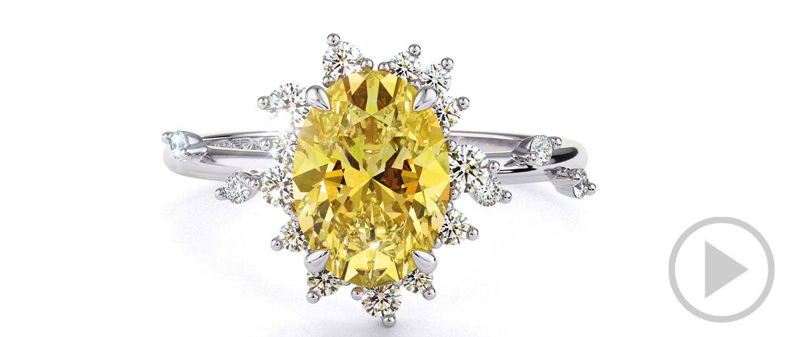 Karoo Stars Yellow Natural Diamond Engagement Ring White Gold top video