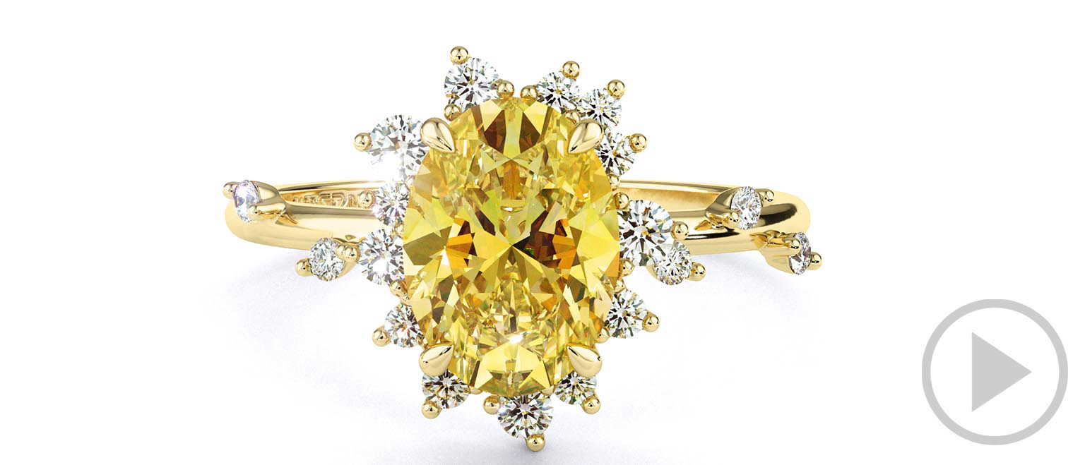Karoo Stars Yellow Lab Grown Diamond Engagement Ring Yellow Gold top video