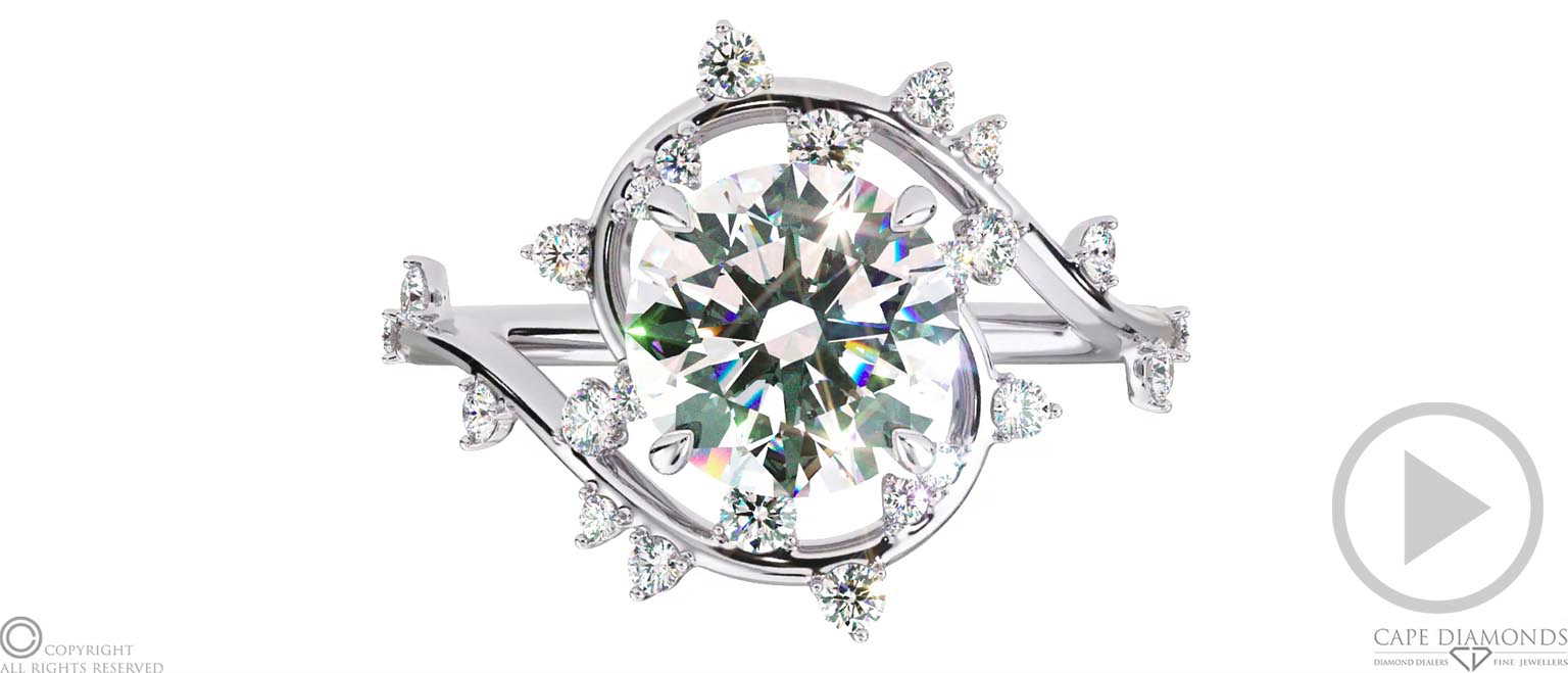 Milky Way Star Lab Grown Diamond Round Engagement Ring White Gold top video