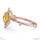 milky way star yellow lab grown diamond round engagement ring rose gold with 18k rose gold metal and round shape diamond