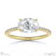 natural diamond oval east west side stone engagement ring yellow gold with 9k yellow gold metal and oval shape diamond