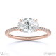 lab grown diamond oval east west side stone engagement ring rose gold with 9k rose gold metal and oval shape diamond