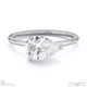 lab grown diamond pear cut east to west setting solitaire engagement ring white gold with 9k white gold metal and pear shape diamond