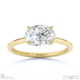 lab grown diamond east west oval cut solitaire engagement ring yellow gold with 9k yellow gold metal and oval shape diamond