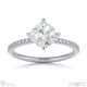 natural diamond east west cushion side stones engagement ring platinum with platinum metal and cushion shape diamond