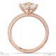 lab grown diamond east west cushion side stones engagement ring rose gold with 9k rose gold metal and cushion shape diamond