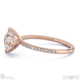 lab grown diamond east west cushion side stones engagement ring rose gold with 9k rose gold metal and cushion shape diamond