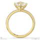 lab grown diamond cushion cut pave east to west engagement ring yellow gold with 18k yellow gold metal and cushion shape diamond