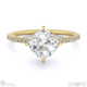 lab grown diamond cushion cut pave east to west engagement ring yellow gold with 18k yellow gold metal and cushion shape diamond
