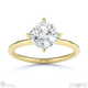 natural diamond east west cushion cut solitaire engagement ring yellow gold with 18k yellow gold metal and cushion shape diamond