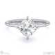 lab grown diamond east west cushion cut solitaire engagement ring white gold with 9k white gold metal and cushion shape diamond