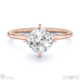 lab grown diamond east west cushion solitaire engagement ring rose gold with 18k rose gold metal and cushion shape diamond