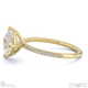natural diamond princess cut pave east to west engagement ring yellow gold with 18k yellow gold metal and princess shape diamond