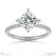 lab grown diamond princess cut east to west setting pave engagement ring platinum with platinum metal and princess shape diamond