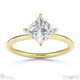 natural diamond east west princess cut solitaire engagement ring yellow gold with 9k yellow gold metal and princess shape diamond