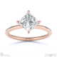 lab grown diamond east west princess cut solitaire engagement ring rose gold with 9k rose gold metal and princess shape diamond