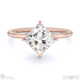 lab grown diamond east west princess cut solitaire engagement ring rose gold with 9k rose gold metal and princess shape diamond
