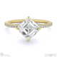 natural diamond asscher cut east to west setting pave engagement ring yellow gold with 18k yellow gold metal and asscher shape diamond