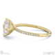 natural diamond asscher cut east to west setting pave engagement ring yellow gold with 18k yellow gold metal and asscher shape diamond