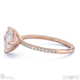 lab grown diamond asscher cut east to west setting pave engagement ring rose gold with 18k rose gold metal and asscher shape diamond
