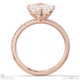 lab grown diamond asscher cut east to west setting pave engagement ring rose gold with 18k rose gold metal and asscher shape diamond