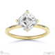 lab grown diamond asscher cut east to west setting solitaire engagement ring yellow gold with 9k yellow gold metal and asscher shape diamond