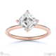 natural diamond east west asscher cut solitaire engagement ring rose gold with 18k rose gold metal and asscher shape diamond
