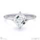 lab grown diamond asscher cut east to west setting solitaire engagement ring platinum with platinum metal and asscher shape diamond