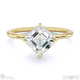 lab grown diamond asscher cut east to west setting solitaire engagement ring yellow gold with 9k yellow gold metal and asscher shape diamond
