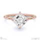 natural diamond east west asscher cut solitaire engagement ring rose gold with 18k rose gold metal and asscher shape diamond