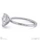 lab grown diamond asscher cut east to west setting solitaire engagement ring platinum with platinum metal and asscher shape diamond