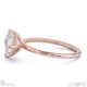 natural diamond east west asscher cut solitaire engagement ring rose gold with 18k rose gold metal and asscher shape diamond