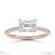 natural diamond emerald cut east to west setting pave engagement ring rose gold with 9k rose gold metal and emerald shape diamond