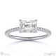 lab grown diamond emerald cut east to west setting pave engagement ring white gold with 18k white gold metal and emerald shape diamond