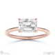 lab grown diamond emerald cut solitaire engagement ring rose gold with 9k rose gold metal and emerald shape diamond