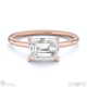 lab grown diamond emerald cut solitaire engagement ring rose gold with 9k rose gold metal and emerald shape diamond