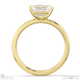 lab grown diamond east west emerald cut solitaire engagement ring yellow gold with 9k yellow gold metal and emerald shape diamond