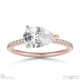 lab grown diamond pear cut pave east to west engagement ring rose gold with 9k rose gold metal and pear shape diamond
