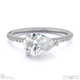 natural diamond east west pear cut side stones engagement ring white gold with 9k white gold metal and pear shape diamond