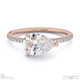 lab grown diamond pear cut pave east to west engagement ring rose gold with 9k rose gold metal and pear shape diamond