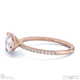 lab grown diamond pear cut pave east to west engagement ring rose gold with 9k rose gold metal and pear shape diamond