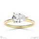 lab grown diamond east west pear solitaire engagement ring yellow gold with 9k yellow gold metal and pear shape diamond