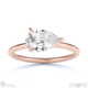 lab grown diamond east west pear cut solitaire engagement ring rose gold with 18k rose gold metal and pear shape diamond