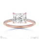 natural diamond radiant cut pave engagement ring rose gold with 9k rose gold metal and radiant shape diamond
