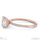 natural diamond radiant cut pave engagement ring rose gold with 9k rose gold metal and radiant shape diamond
